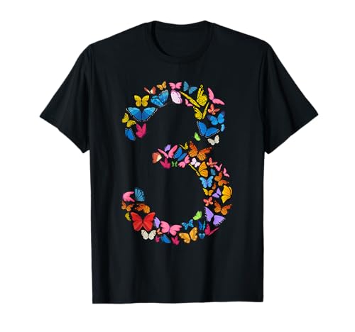 Schmetterlinge zum 3. Geburtstag, 3 Jahre alt, Mädchen, Schmetterlingsliebhaber T-Shirt von butterfly love birthday