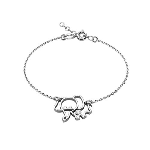 butterfly Mädchen Armband Sterling-Silber 925 Elefant Klar Längen-verstellbar Nachhaltige Verpackung Geschenk Schmuck von butterfly