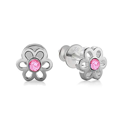 butterfly Mädchen Damenohrringe Echt Silber Rosa Swarovski Elements Original Blume Eco-Verpackung Geschenk von butterfly