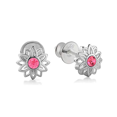 butterfly Mädchen Damenohrringe Silber 925 Rosa Blume Öko-Verpackung Firmung Geschenk von butterfly