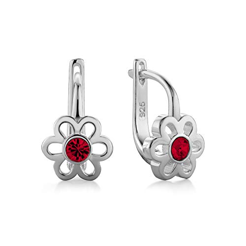 butterfly Mädchen Silber-Ohrringe Sterling-Silber 925 rot Blume Öko-Verpackung Firmung Geschenk von butterfly