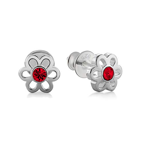 butterfly Mädchen Ohrstecker Echt Silber rot Blume Ökologische Verpackung Kinderschmuck Geschenke von butterfly