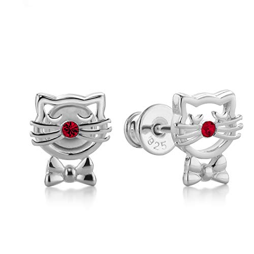 butterfly Mädchen Ohrstecker Echt Silber rot Swarovski Elements Original Katze Geschenkverpackung Kinder Geschenk Schmuck von butterfly