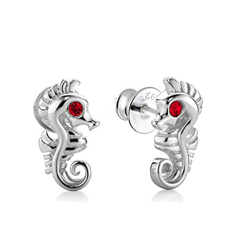 butterfly Mädchen Ohrringe Stecker Sterling-Silber 925 rot Swarovski Elements Original Seepferdchen Geschenkverpackung Einschulung Geschenk von butterfly