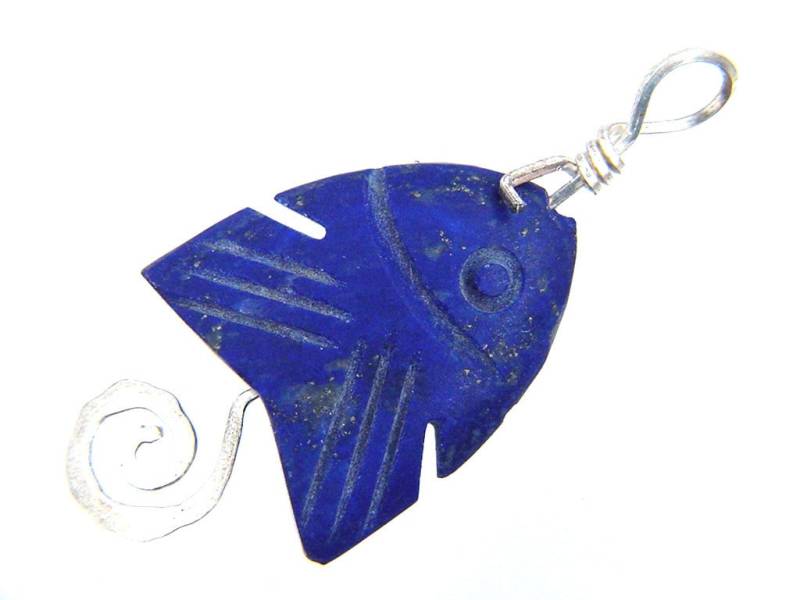 sterling Silber Gehämmerter Draht Gewickelt Afghanistan Lapis Lazuli Skulptur Fisch Anhänger Mit Sp Kette Halskette 3638P sterling Silber Gehämmerter Draht Gewickelt Afghanistan Lapis Lazuli Skulptur Fisch Anhänger Mit Sp Kette Halskette 3638P von butw