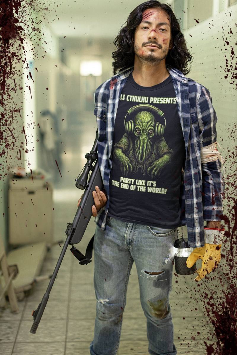 Dj Cthulhu Präsentiert Party Als Wäre Es Das Ende Der Welt/Unisex Premium Shirt Halloween von buyai