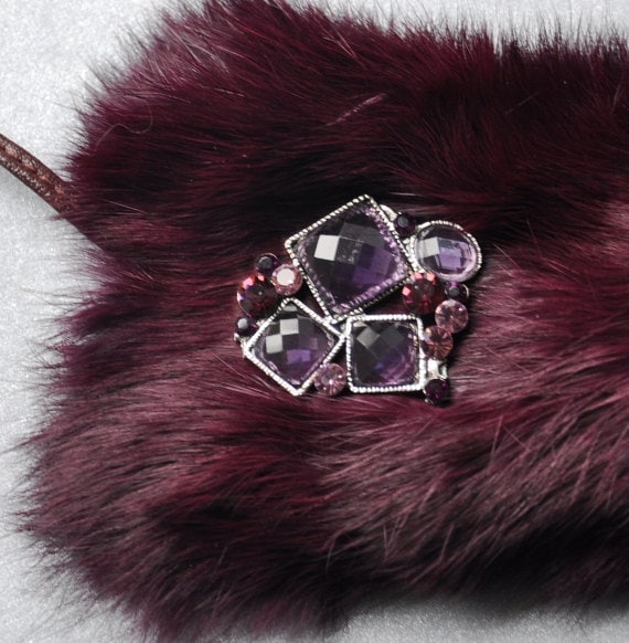 Echte Vintage Kaninchen Pelz Kragen Verziert Mit Strass Besetzt Echte Vintage Kaninchen Pelz Kragen Verziert Mit Strass Besetzt von buydanusha