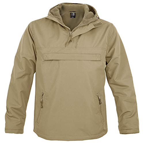 bw-online-shop Hooded Windbreaker mit Fleecefutter camel - M von bw-online-shop