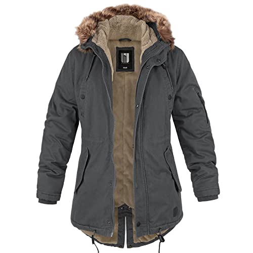 bw-online-shop Ladies Fishtail Winterparka mit Futter anthrazit - 3XL von bw-online-shop