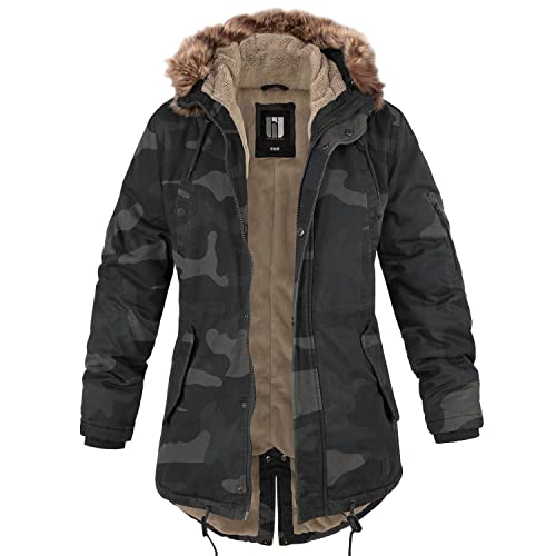 bw-online-shop Ladies Fishtail Winterparka mit Futter darkcamo - M von bw-online-shop