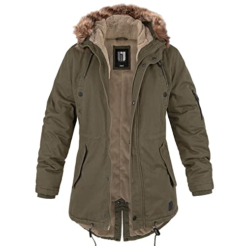 bw-online-shop Ladies Fishtail Winterparka mit Futter oliv - 3XL von bw-online-shop