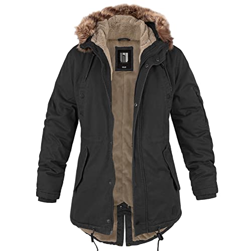 bw-online-shop Ladies Fishtail Winterparka mit Futter schwarz - L von bw-online-shop