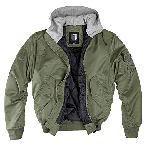 bw-online-shop MA-1 Hooded Bomberjacke oliv/grau - M von bw-online-shop