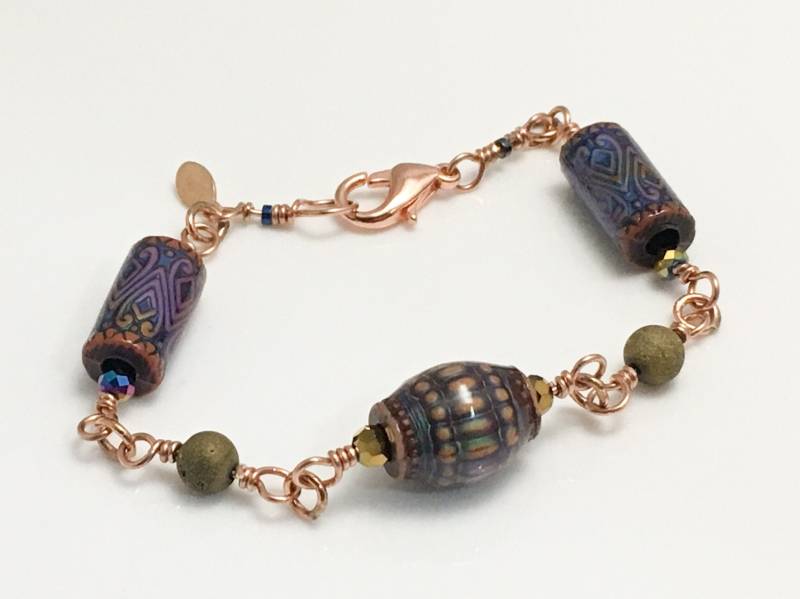 Perlenkette Stimmungsperlenarmband | Kupfer - Med | Mx-19001-004 von bwandh