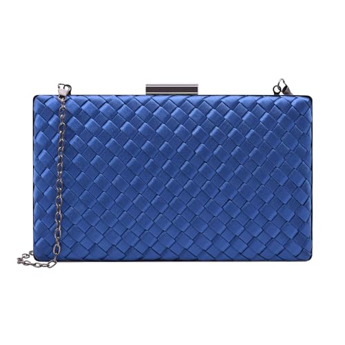 bwszrosa Leder im mahlen Damen-Clutch Abendtasche Fransen Elegante Kettentasche Tasche Hochzeit Wedding Prom Party Handtasche Crossbody Schultertasche (Blau) von bwszrosa