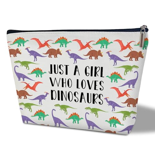 Make-up-Tasche, Frauen Dinosaurier Liebhaber Kosmetiktasche, Dinosaurier Stuff Merch Make-up Reisetasche, Geschenk für Mutter Tierliebhaber, Freundschaft Besties Kulturbeutel, Tochter Schwester von bxtala