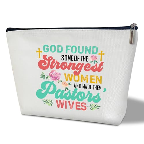 Make-up-Tasche, God Found Some of The Strongest Women and Made Them Pastors Wives, Make-up-Reisetasche, religiöse Wertschätzung, Geschenk für Ministerfrau, Kulturbeutel, Reisezubehörtasche -11, von bxtala