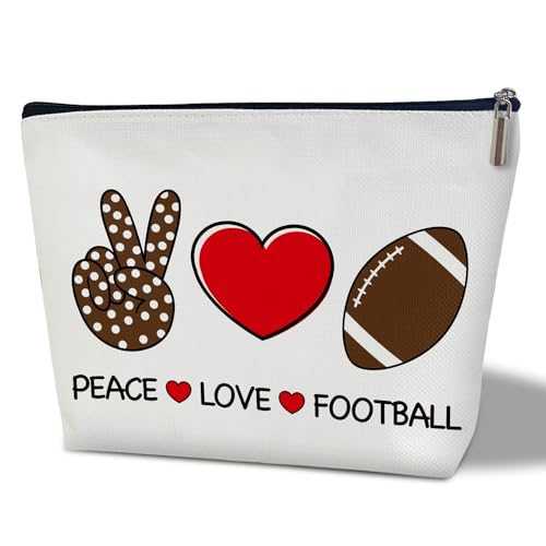 bxtala Fußball-Make-up-Tasche, Fußball-Geschenke für Frauen, Geschenk für Sportliebhaber, Trainer, Fußball-Team, Schwester, Tochter, Besties, Multifunktions-Kulturbeutel, Fußballsachen, Reisezubehör, von bxtala