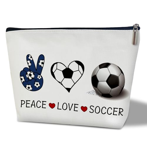 bxtala Fußball-Make-up-Tasche, Fußball-Geschenke für Frauen, Geschenk für Sportliebhaber, Trainer, Fußball-Team-Lehrer, Schwester, Tochter, Besties, multifunktionale Kulturbeutel, Reisezubehör, Tasche von bxtala