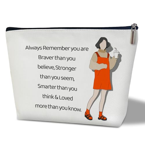 bxtala Make-up-Tasche, inspirierende Geschenke für Frauen, Geschenk für Tochter, Schwester, Mutter, Ehefrau, Always Remember You are Braver Than You Think, Multifunktions-Kulturbeutel, von bxtala