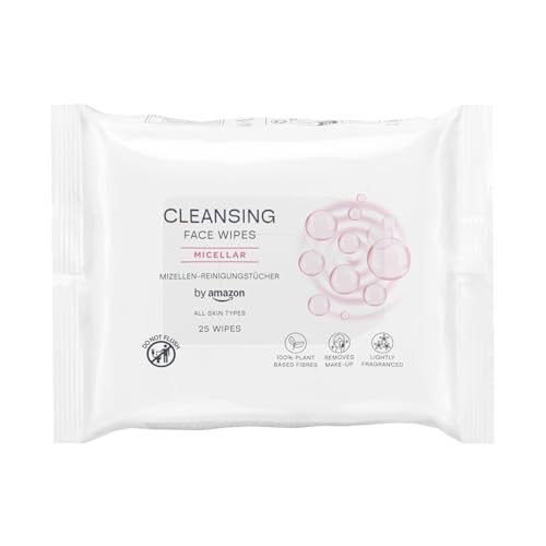 by Amazon Gesichtsreinigungstücher mit Mizellen-Make-up-Entferner, parfümiert, 25 Tücher von by Amazon