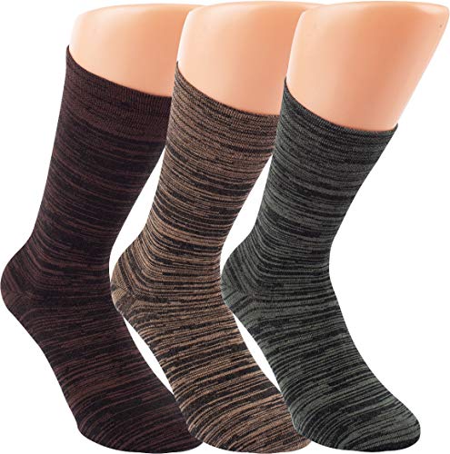 by Riese 3-15 Paar Bambus Socken MELANGE natur Bambussocken Softrand ohne Gummi Damen Herren (12, 43/46) von by Riese