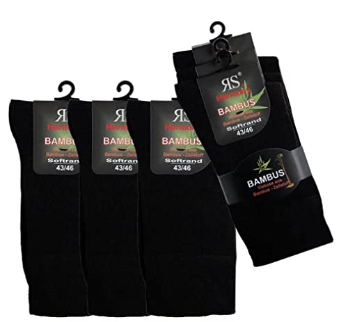 by Riese 6 Paar Bambus Viskose Socken Softrand ohne Gummi für Damen und Herren (35/38) von by Riese