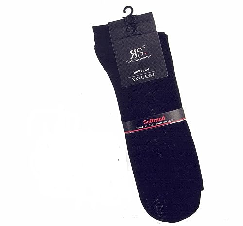 by Riese 6 Paar XXL schwarze Business-Socken 80% Baumwolle Gr.50/52 von RS pia Harmony