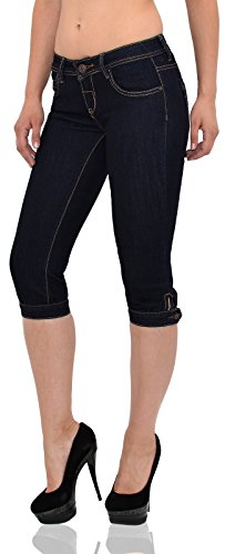 ESRA Damen Capri Hose Caprihose Damen Kurze Jeans Hose Capri Shorts bis Übergrösse J242 von ESRA