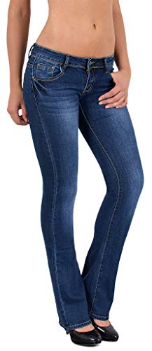 ESRA Bootcut Jeans Damen Low Waist Jeans Damen Stretch Schlaghose bis Übergröße B200 von ESRA