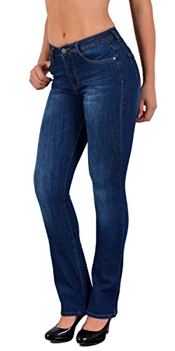 ESRA Bootcut Jeans Damen High Waist Jeans Damen Stretch Schlaghose bis Übergröße B700 von ESRA