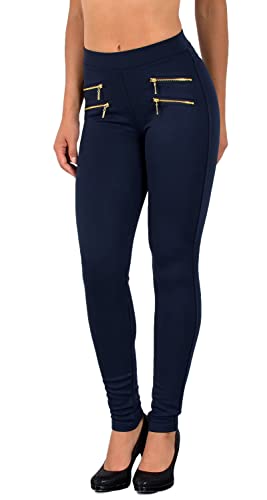 ESRA Damen High Waist Hose Stretch Skinny Damenhose High Waisted Hose bis Übergröße J189 von ESRA