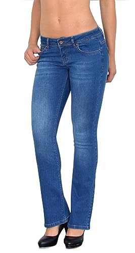 ESRA Bootcut Jeans Damen Low Waist Jeans Damen Stretch Schlaghose bis Übergröße B200 von ESRA