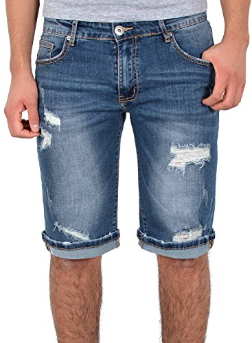 ESRA Herren Jeans Shorts Herren Kurze Hosen Herren Kurze Jeans Hose Bermuda Shorts Sommer Hose A370 von ESRA