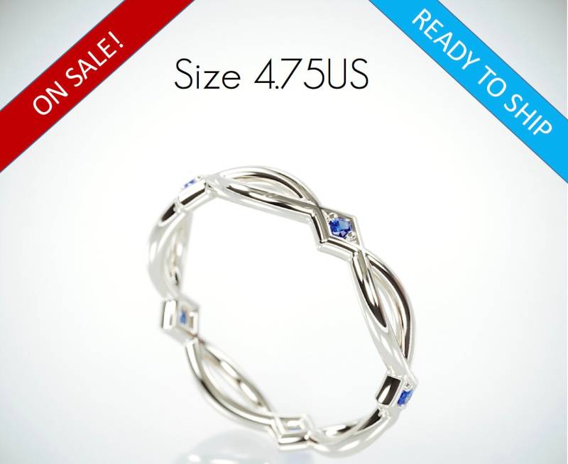 10% Sale - 14K Weißgold Diamant Eternity Ehering | Handgemachter Solider Aus 750 Mit Funkelnden Diamanten Besetzt von byADORA