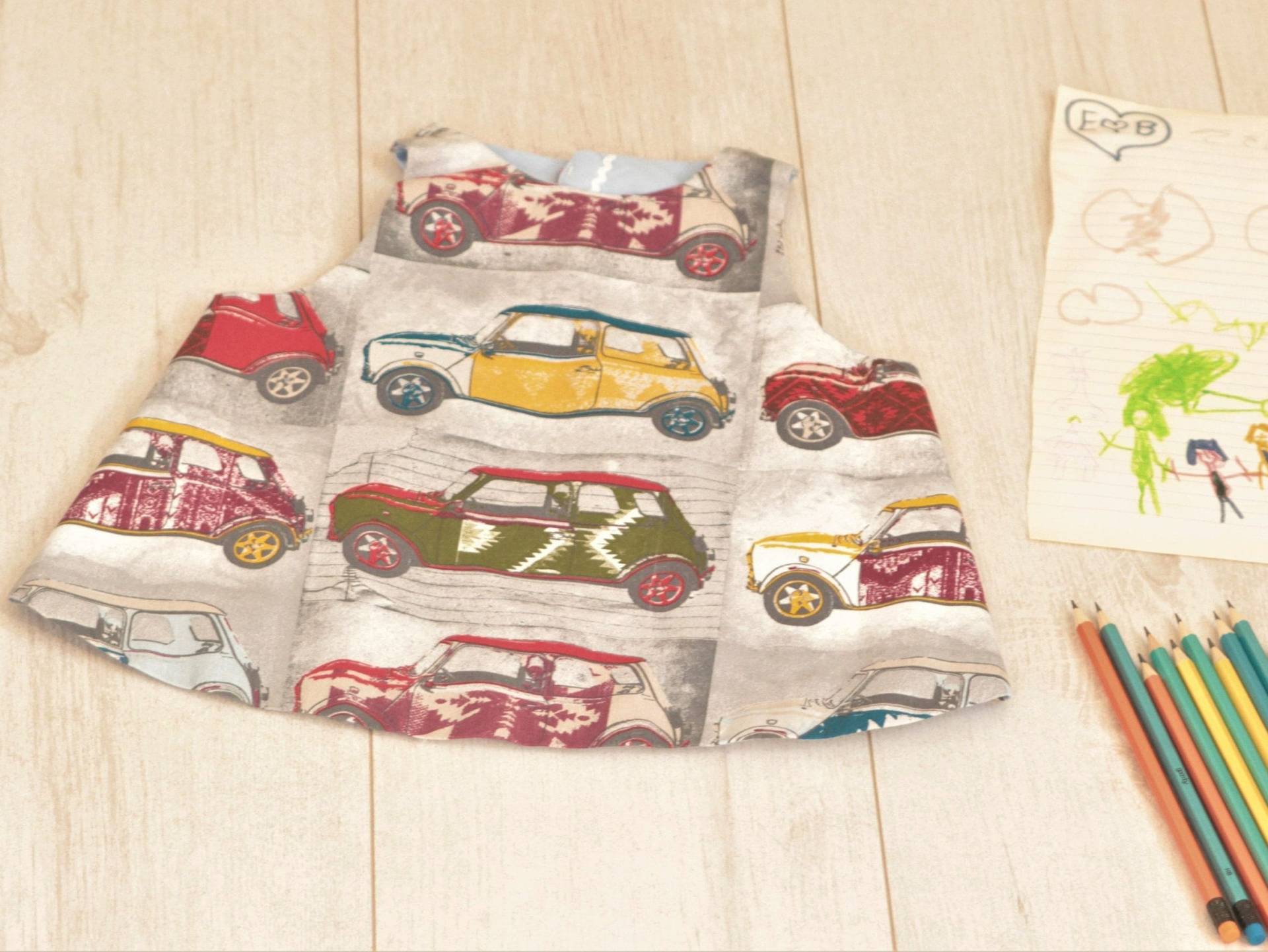 Schürze Aus Baumwollstoff Für Kinder | Cars Print Kunst Kittel von byAgeliki