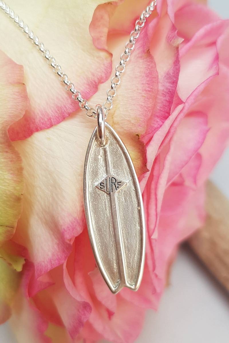 925 Sterlingsilber Surfboard - Surfanhänger Surfschmuck von byAmiJo