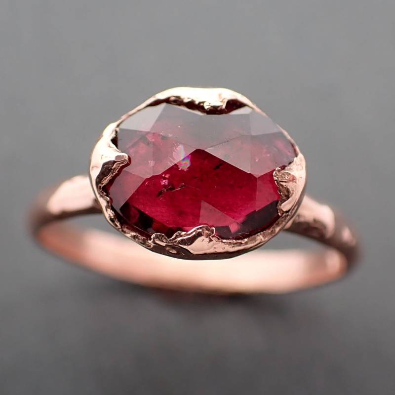 Fancy Cut Pink Turmalin Ring 14K Rose Gold Solitaire Verlobung Hochzeit Statement von byAngeline