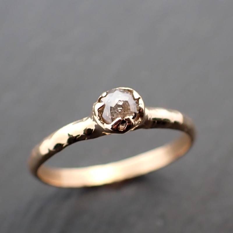 Salz Und Pfeffer Diamant Solitär Zierlicher Verlobungsring Aus 585Er Gelbgold von byAngeline