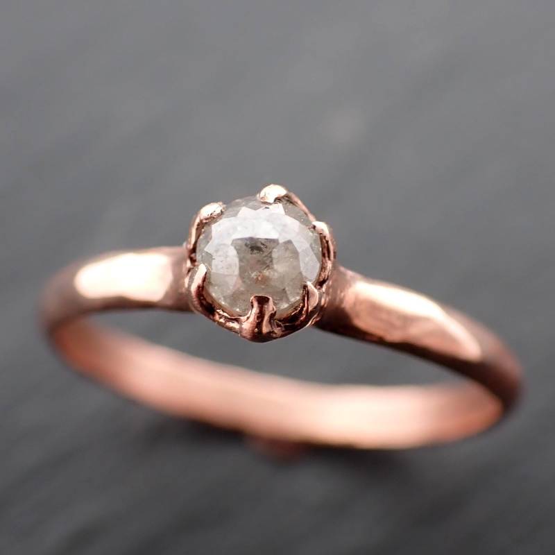 Fancy Cut Weißer Diamant Solitär Verlobungsring 14K Roségold Ehering 3555 Byangeline von byAngeline