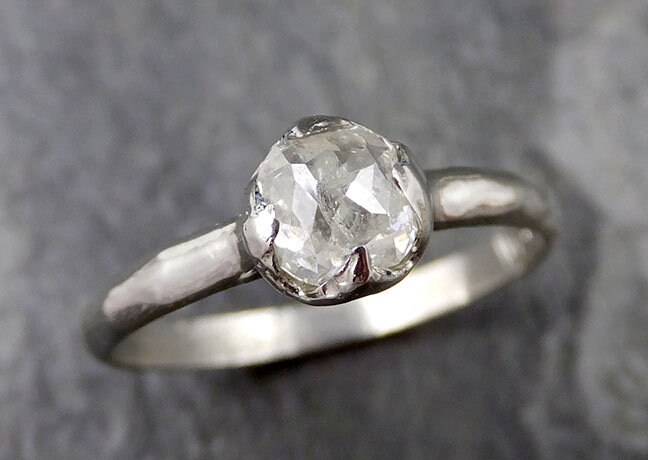 Fancy Cut Weißer Diamant Solitär Verlobungsring 14K Weißgold Ehering 1296 Von Angeline von byAngeline