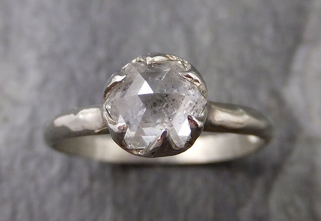 Fancy Cut Weißer Diamant Solitär Verlobungsring 18K Weißgold Ehering 1294 Von Angeline von byAngeline