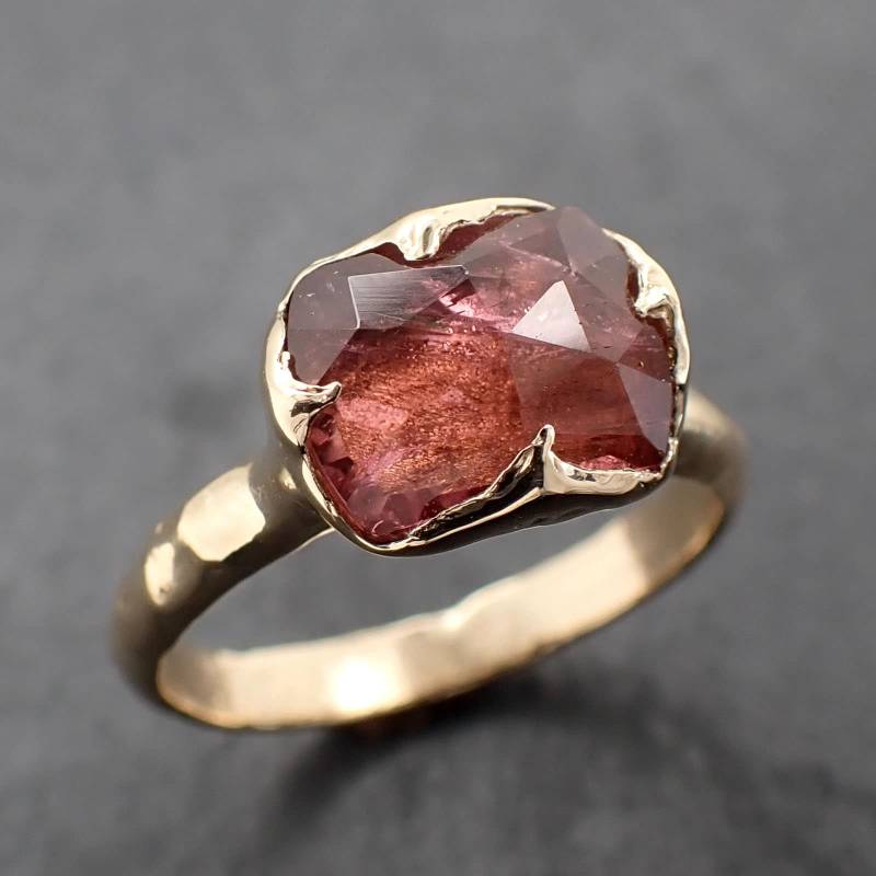 Fancy Geschliffener Rosa Turmalin Gold Ring Edelstein Solitär Aus Recyceltem 585Er Gelbgold Ausserdem 3311 von byAngeline