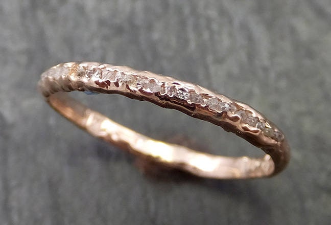 Roher Ungeschliffener Diamant Ehering 14K Rose Gold Byangeline C0651 von byAngeline