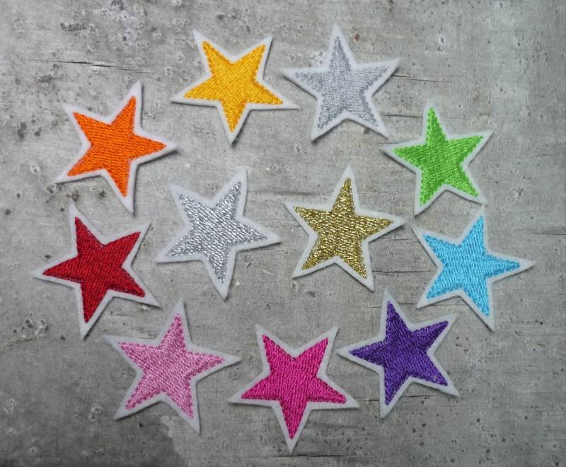 3 Kleine Sterne Aufnäher/Applikation Auf Weißem Filz Farbauswahl 3 Kleine Sterne Aufnäher/Applikation Auf Weißem Filz Farbauswahl von byKikkine