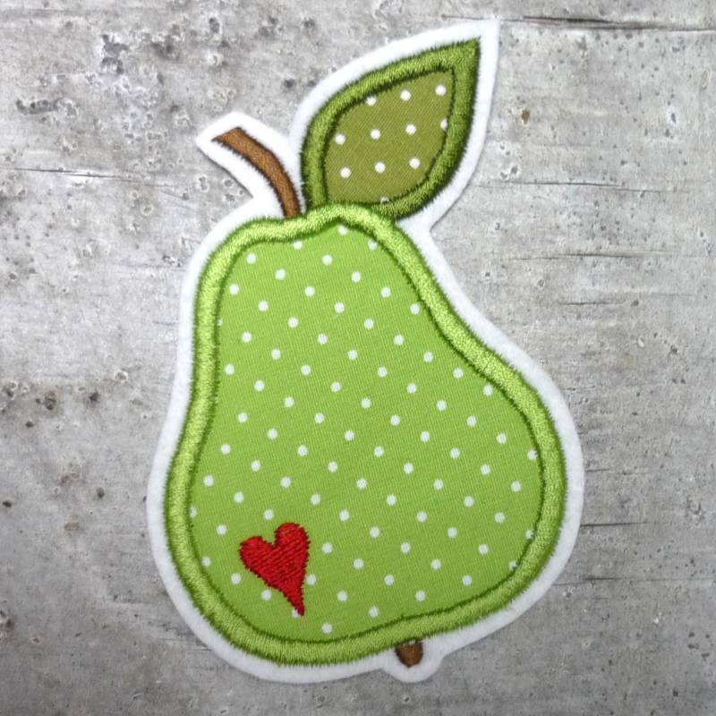 Birne Aufnäher/Applikation Obst Früchte von byKikkine