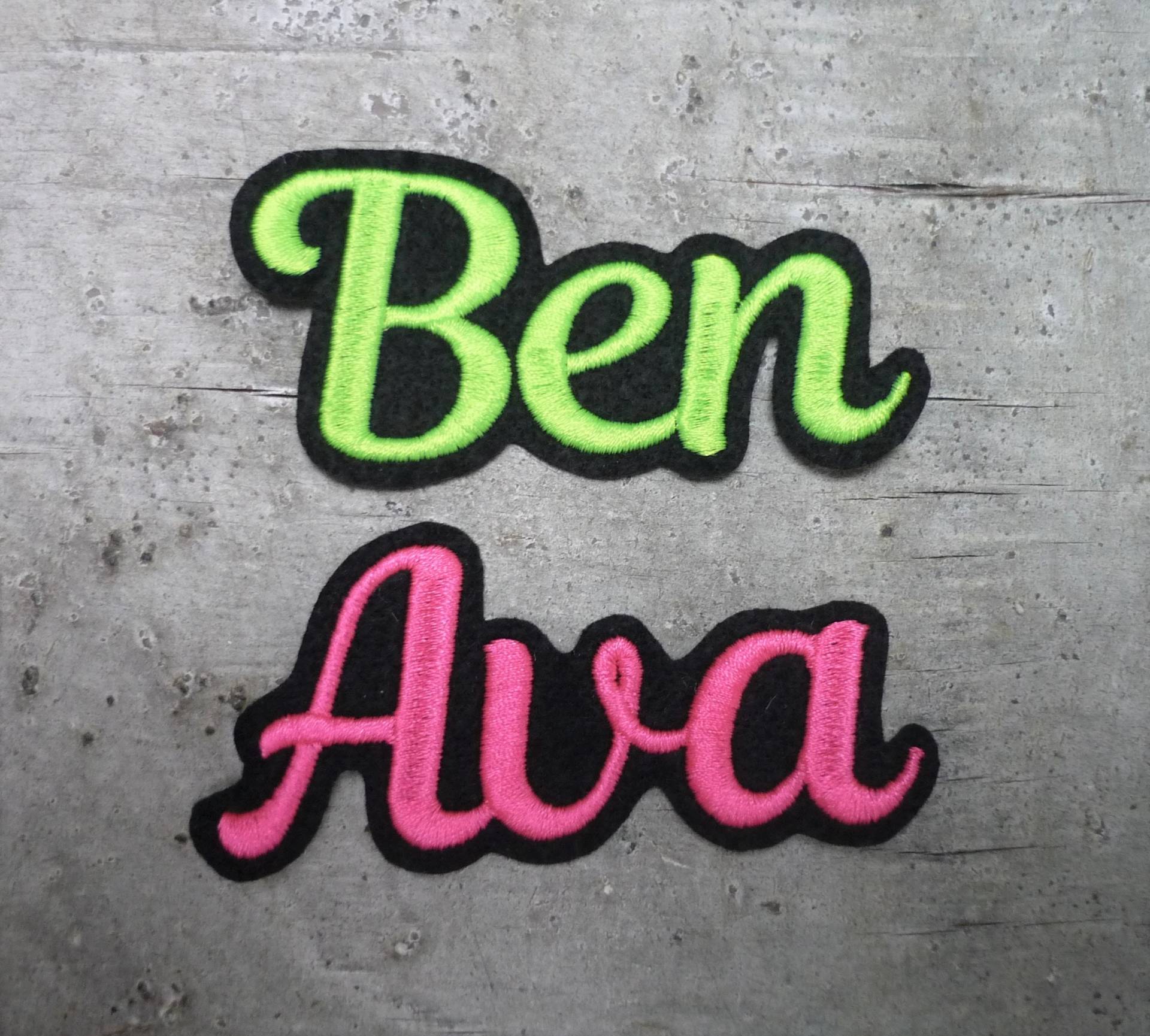 Große Namensapplikation | Schrift 1 Aufnäher/Applikation Schwarzem Filz Wunschname Farbwahl Neon Einschulung Schultüte Große Namensapplikation | Schrift 1 Aufnäher/Applikation Schwarzem Filz Wunschname Farbwahl Neon Einschulung Schultüte von byKikkine