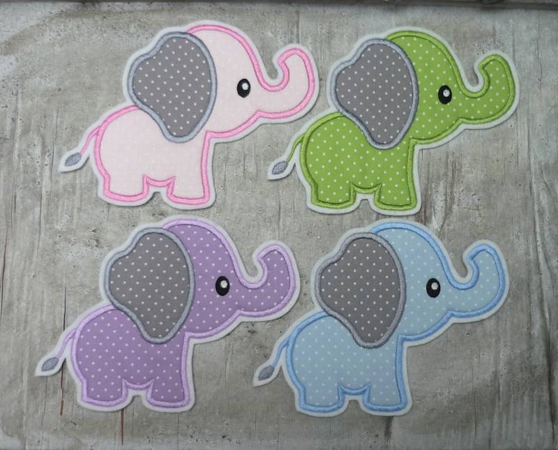 Großer Elefant Aufnäher/Applikation Farbauswahl von byKikkine