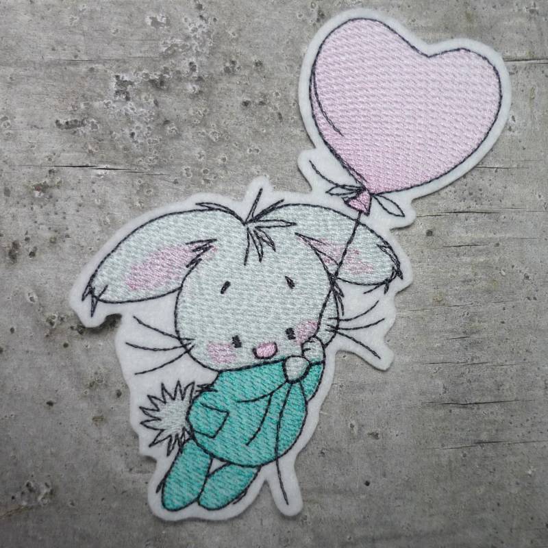 Hase Mit Luftballon Aufnäher/Applikation von byKikkine