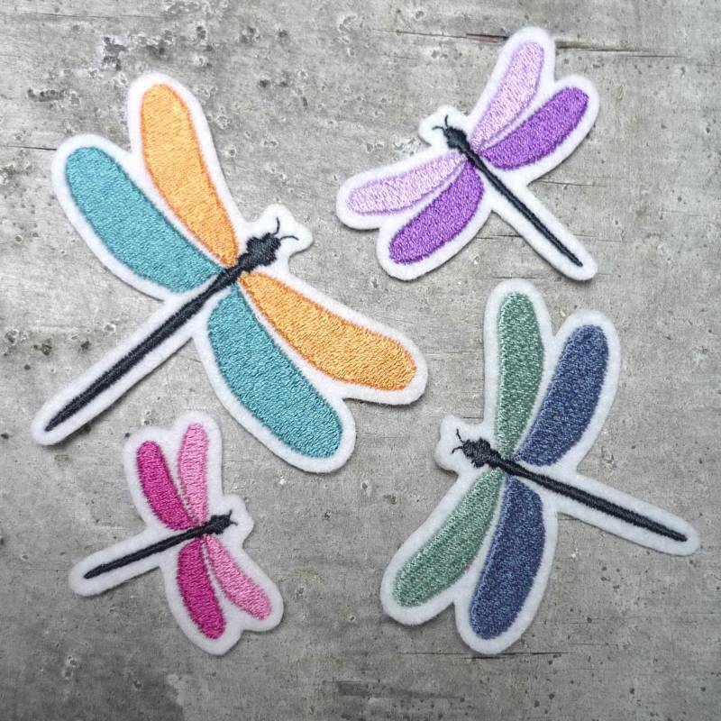 Libelle Aufnäher/Applikation Farbauswahl 4 Größen Einschulung Schultüte von byKikkine